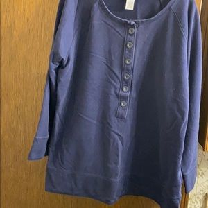 Navy blue top By ANYBODY  SIZE 1X  EUC